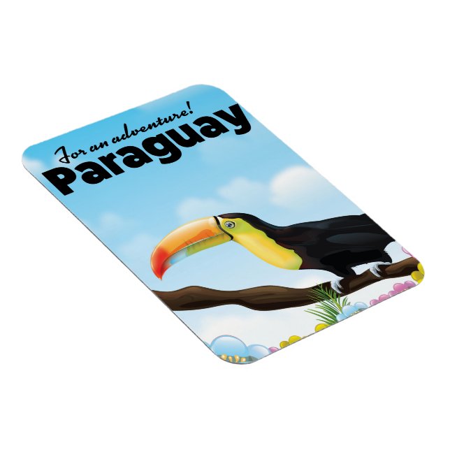 Paraguay Toucan Reiseplakat Magnet (Rechte Seite)