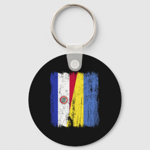 Paraguay Ukraine Halbflagge Paraguayischer Ukraini Schlüsselanhänger