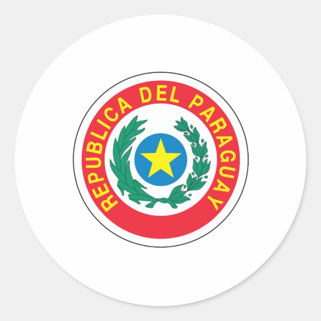 Paraguay-Wappen Runder Aufkleber (Vorderseite)