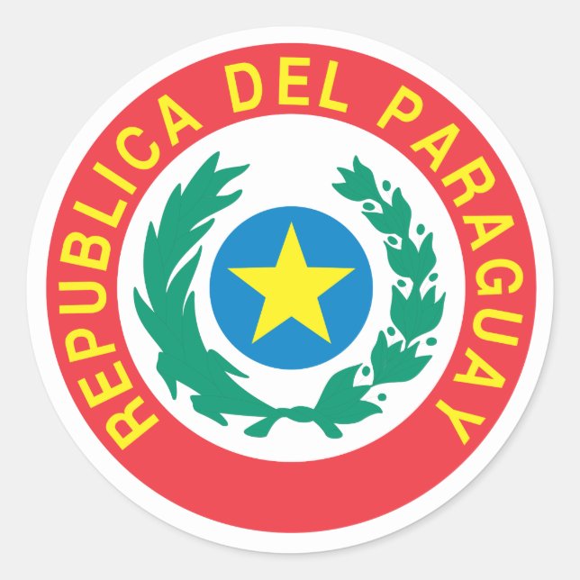 Paraguay-Wappen Runder Aufkleber (Vorderseite)