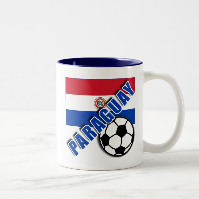 PARAGUAY-WeltFußballfan-T-Shirts Zweifarbige Tasse (Rechts)