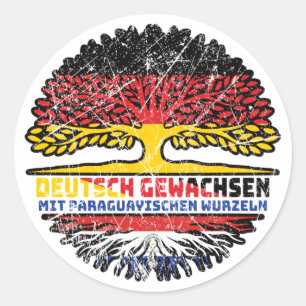 Paraguayisch Deutsch Deutschland Baum Runder Aufkleber