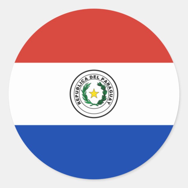 Paraguayische Flagge, Flagge Paraguays Runder Aufkleber (Vorderseite)