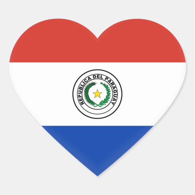 Paraguayische Flagge Herz-Aufkleber (Vorderseite)