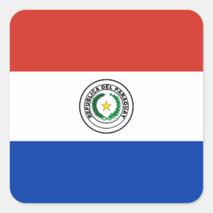 Paraguayische Flagge Quadratischer Aufkleber