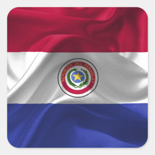 Paraguayische Flagge Quadratischer Aufkleber