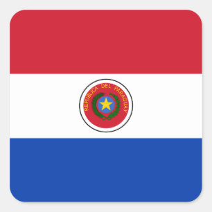 Paraguayische Flagge Quadratischer Aufkleber
