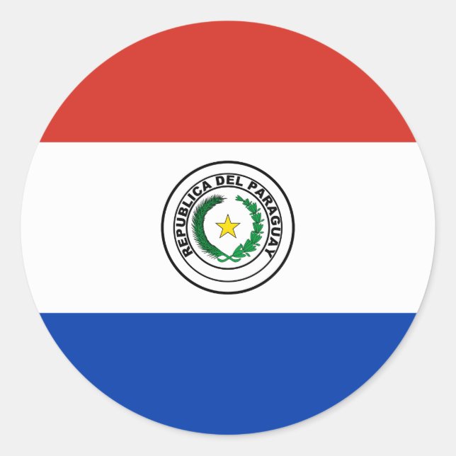 Paraguayische Flagge Runder Aufkleber (Vorderseite)