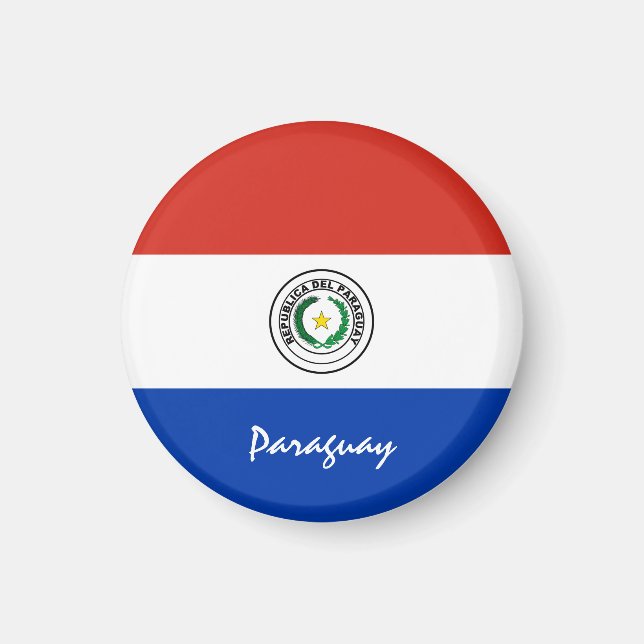 Paraguayische Flagge & Südamerika - Reise-/Sportfa Magnet (Vorne)