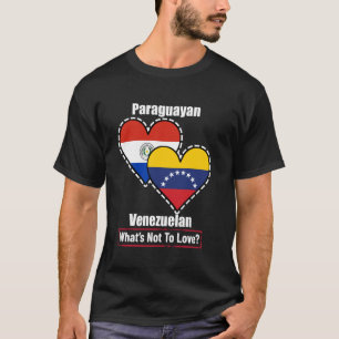 Paraguayischer Venezolanischer Herzflaggen Was gib T-Shirt