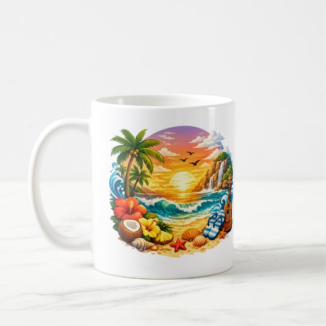 Paraíso en el Atardecer Kaffeetasse (Links)