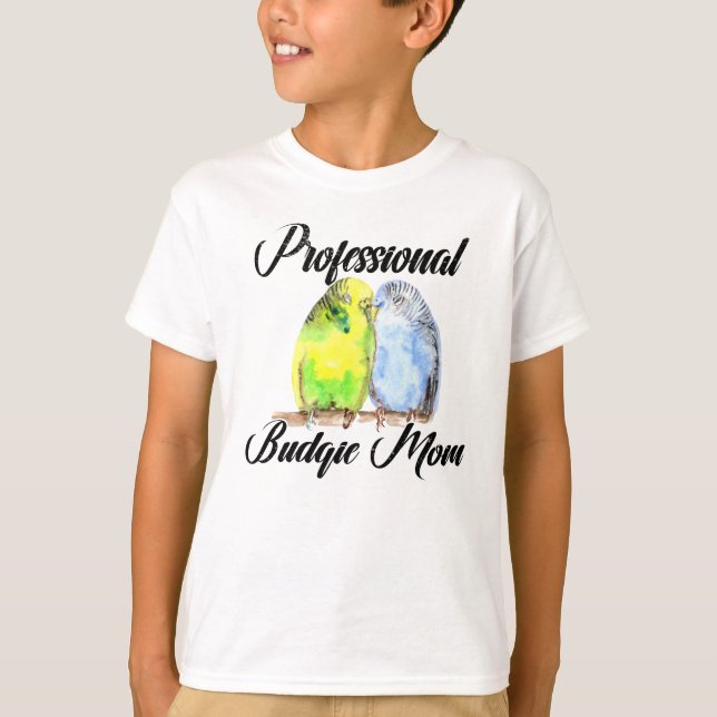Parakeet Budgie Mama Budgie Watercolor T-Shirt (Vorderseite)