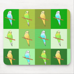 Parakeet-Grün deckte Muster mit Ziegeln Mousepad