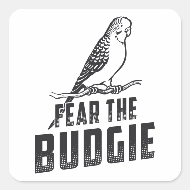 Parakeet Lover fürchten die Budgie Budgerigar Vöge Quadratischer Aufkleber (Vorderseite)