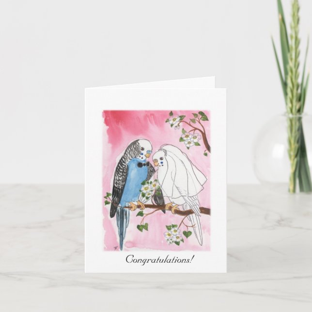 Parakeet Wedding Card Karte (Vorderseite)