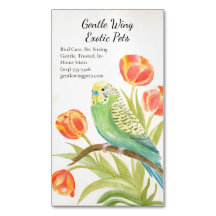 Parakeet with Tulips Exotic Pets