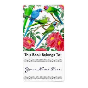 Parakeets im Peonies-Buchzeichen