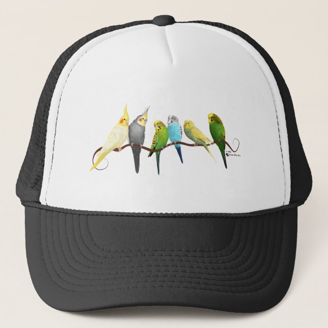 Parakeets u. Cockatiels! Truckerkappe (Vorderseite)