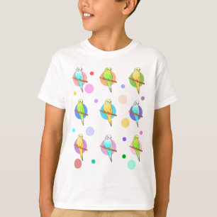 Parakeets u. Tupfen-Muster T-Shirt