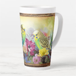 Parakeets und Wildblumen Milchtasse