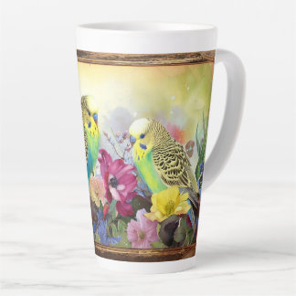 Parakeets und Wildblumen Milchtasse