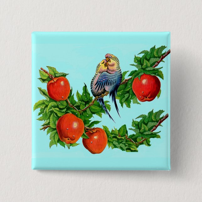Parakete in Liebe Button (Vorderseite)