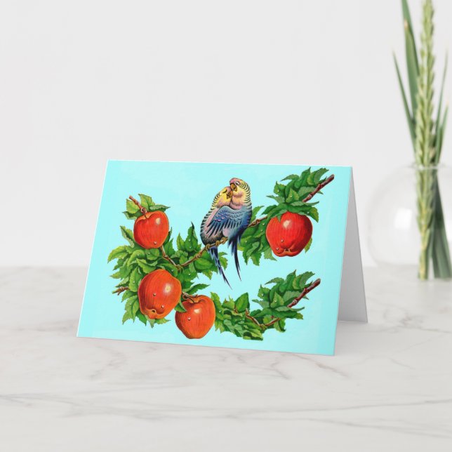Parakete in Liebe Karte (Vorderseite)
