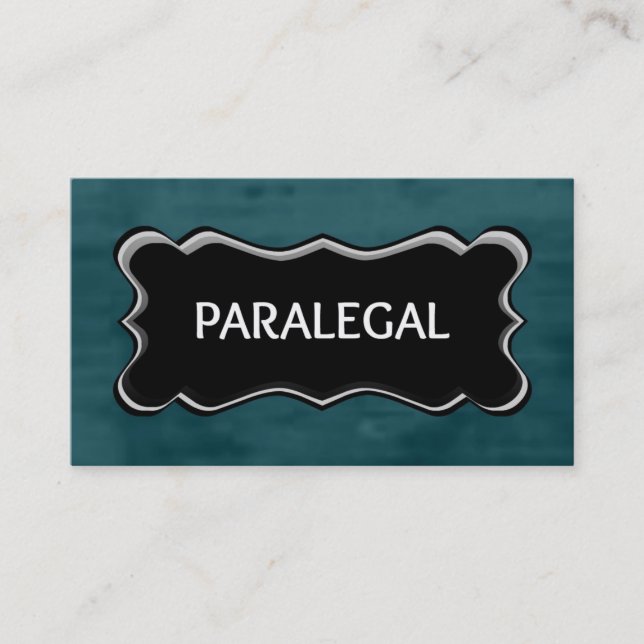 Paralegal Elegant Name Plate Visitenkarte (Vorderseite)