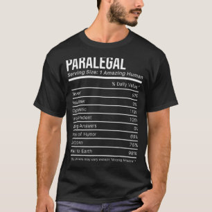 paralegal ernährungsbezogene Werte Nährwertdaten F T-Shirt