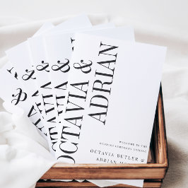 parallel | Moderne Schwarz-Weiß-Hochzeit Programm