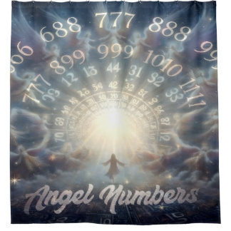 Parallel Realms Engel Numbers Duschvorhang