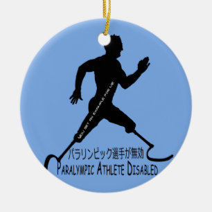 Paralympischer Athlete Mit Behinderung T - Shirt Keramik Ornament
