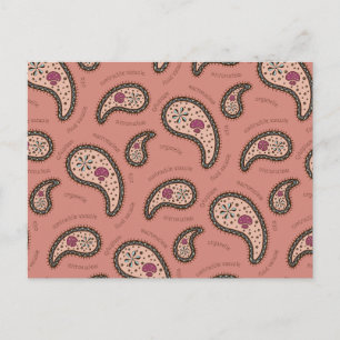 Paramecia Paisley Anpassbare Biologie Mauve Rosa Postkarte