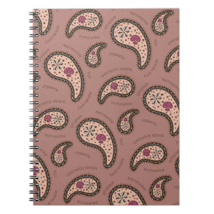 Paramecia Paisley Anpassbare Biologie Mocha Braun Notizblock