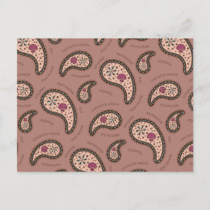 Paramecia Paisley Anpassbare Biologie Mocha Braun Postkarte