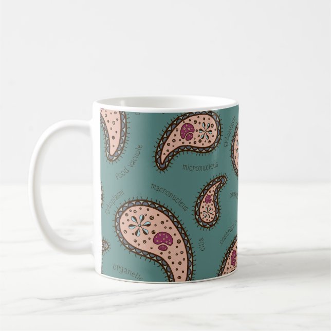 Paramecia Paisley Biologie Aquamarin Kaffeetasse (Links)