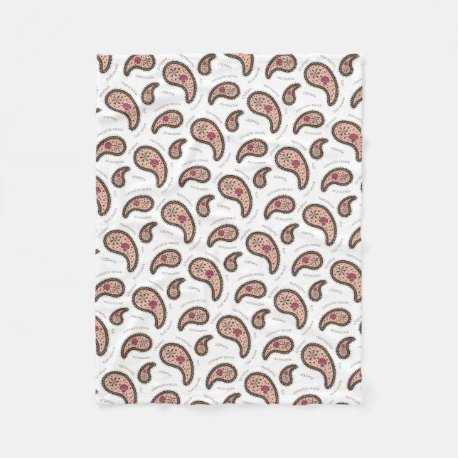 Paramecia Paisley Biologie Wissenschaft Weiß Fleecedecke (Vorderseite)