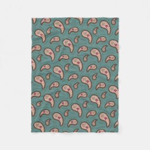Paramecia Paisley Biology Science Aquamarin Fleecedecke