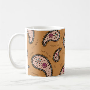 Paramecia Paisley Biology Science Latte Brown Kaffeetasse