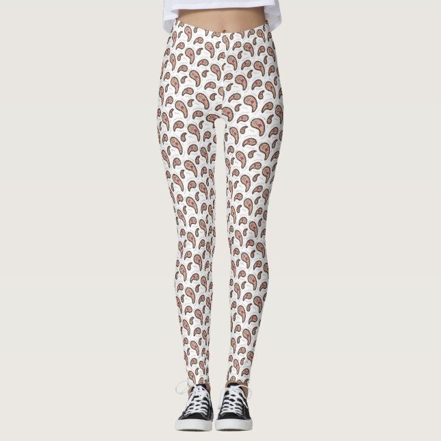 Paramecia Paisley Biology Science White Leggings (Vorderseite)