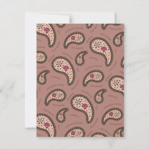 Paramecia Paisley Personalisierbare Biologie Mocha Mitteilungskarte