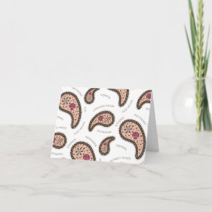 Paramecia Paisley personalisierbare Biologie Weiß Dankeskarte