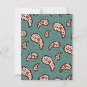 Paramecia Paisley Personalizable Biologie Aquamari Mitteilungskarte