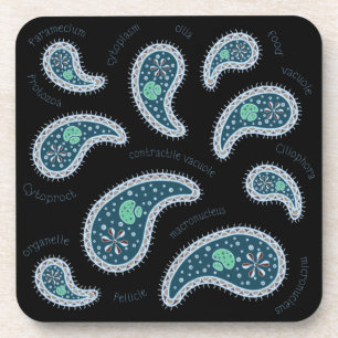 Paramecia Paisley Protozoan Biologie Wissenschaft  Getränkeuntersetzer