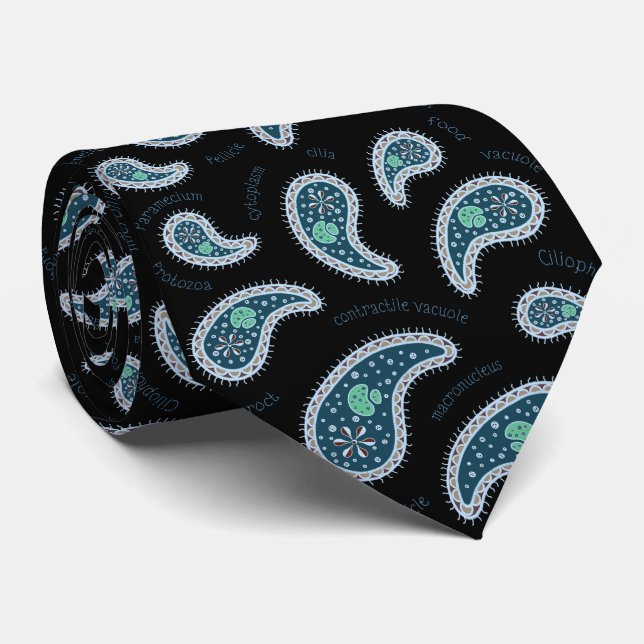 Paramecia Paisley Protozoan Biologie Wissenschaft  Krawatte (Gerollt)