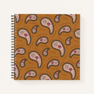 Paramecien Paisley Anpassbare Biologie Braun Notizbuch