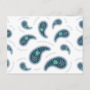 Paramecien Paisley Anpassbare Biologie individuell Postkarte