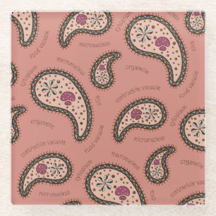 Paramecien Paisley Anpassbare Biologie Mauve Glasuntersetzer