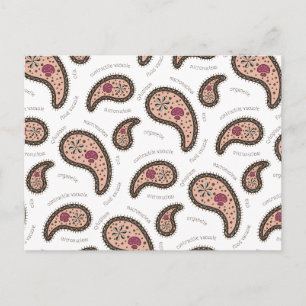 Paramecien Paisley Anpassbare Biologie Weiß Postkarte