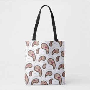 Paramecien Paisley Anpassbare Biologie Weiß Tasche